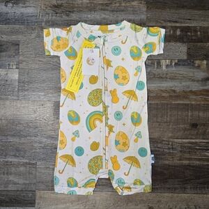 Magical Mamas Pajama Party & Co Cream Easter Short Sleeve/Shorts Romper PJs